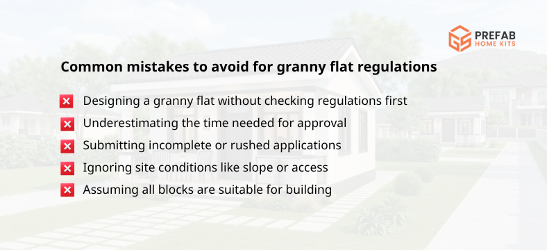 common mistakes to avoid for granny flat regulations