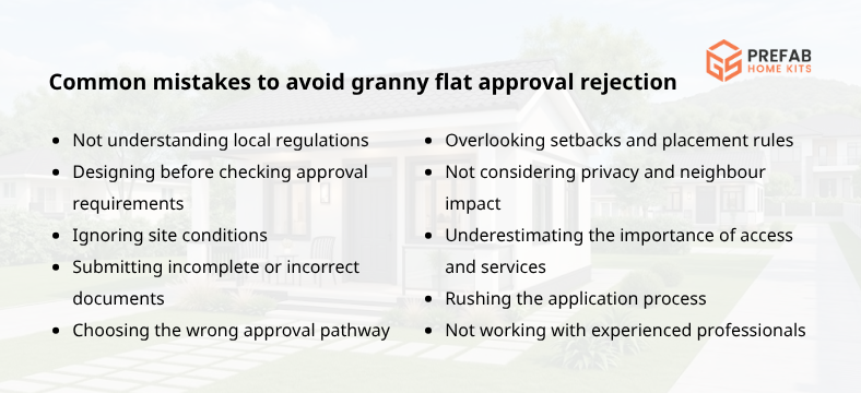 common mistakes to avoid granny flat approval rejection