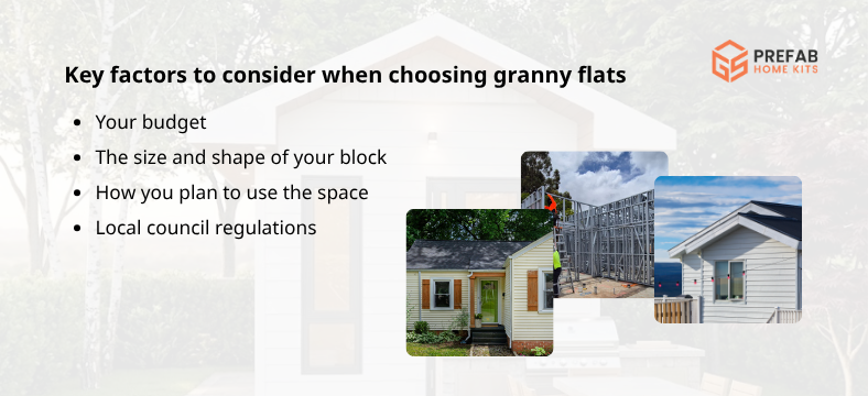 factors to consider when choosing granny flats