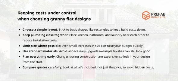 keeping costs under control when choosing granny flat designs