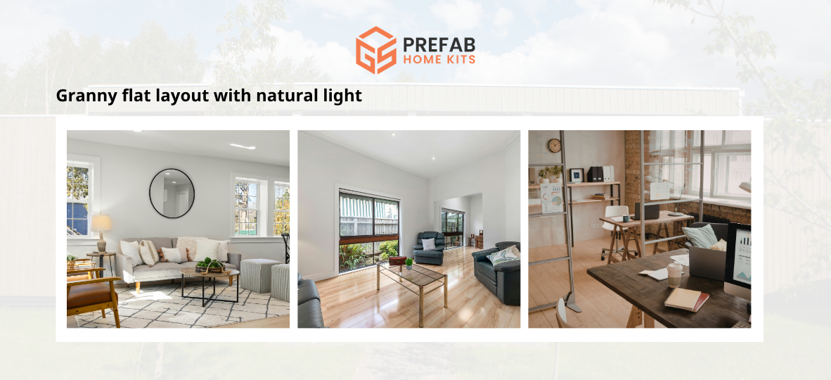 granny flat layout with natural light
